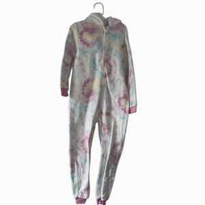 Saint Eve Kids XS Unicorn Hooded Onesie Pajama Tie-Dye Print Polyester For Girls